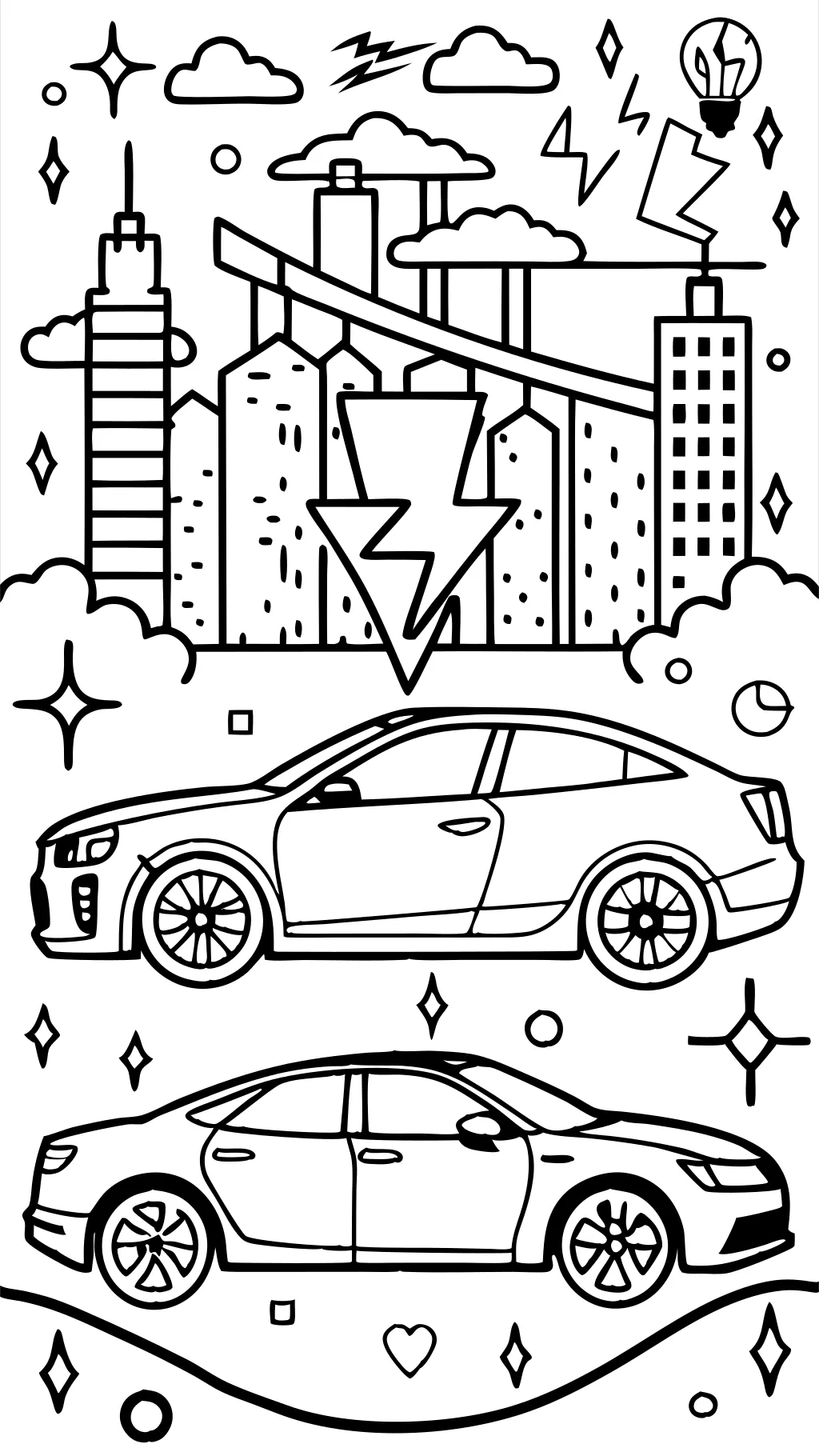 electric cadillac coloring page